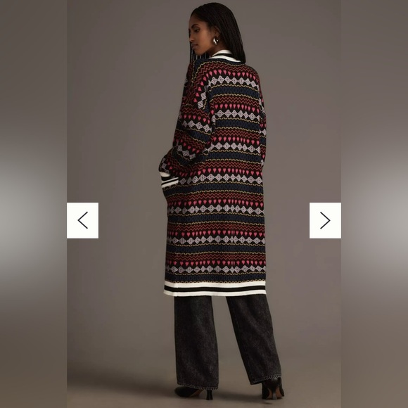New NWT By Anthropologie Printed Duster Cardigan Sweater - Picture 2 of 10